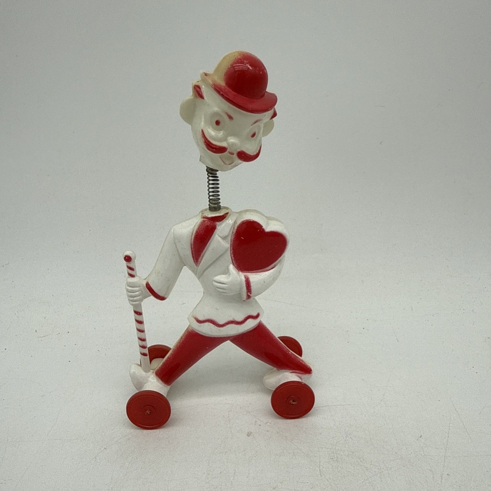 Vintage 40s-50s Rolling Valentine Clown Spring Head Dapper Gentleman RosenRosbro